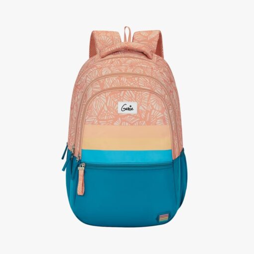Genie Harper 36L Backpack for Students With Rain Cover, Premium Nylon Fabric, and Easy Access Pockets - Coral