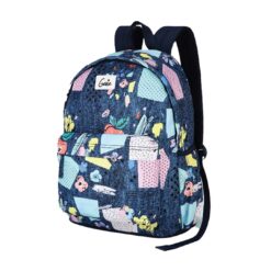 Genie Patchy 18LMulticolor Backpack for Kids With Spacious Compartment, Easy Access Pockets Premium Bags for Boys & Girls - Blue