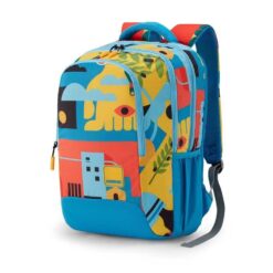 American Tourister Casual Kids School Bags, 33.5 Ltr, Water Resistant 3 Compartments Stylish Backpack - Quad 3.0 Sky Blue