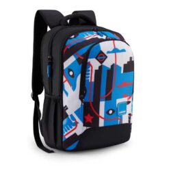 American Tourister Casual Kids Trendy School Bags, 33.5 Ltr, Dobby Polyester, 3 Compartments Stylish Backpack - Quad 3.0 Vivid Blue