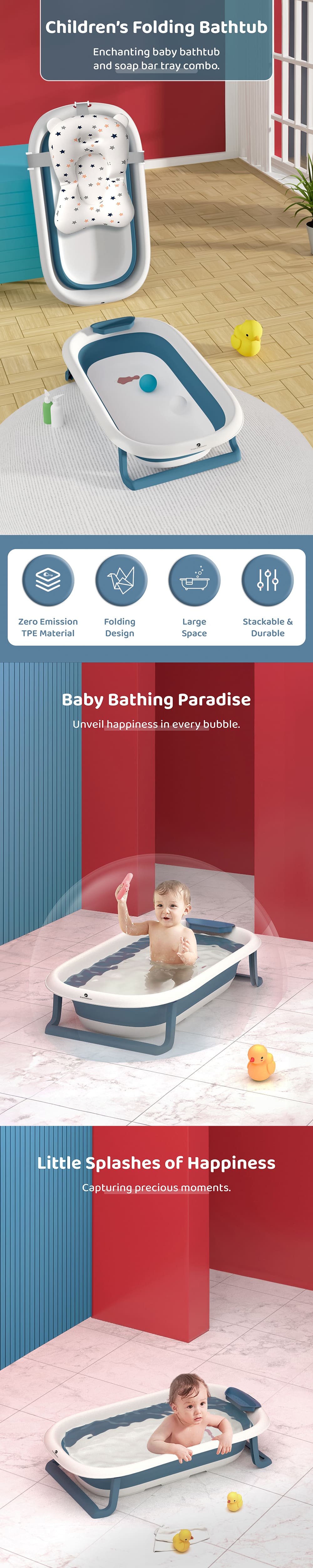 Baby Bath Tub with Cushion
