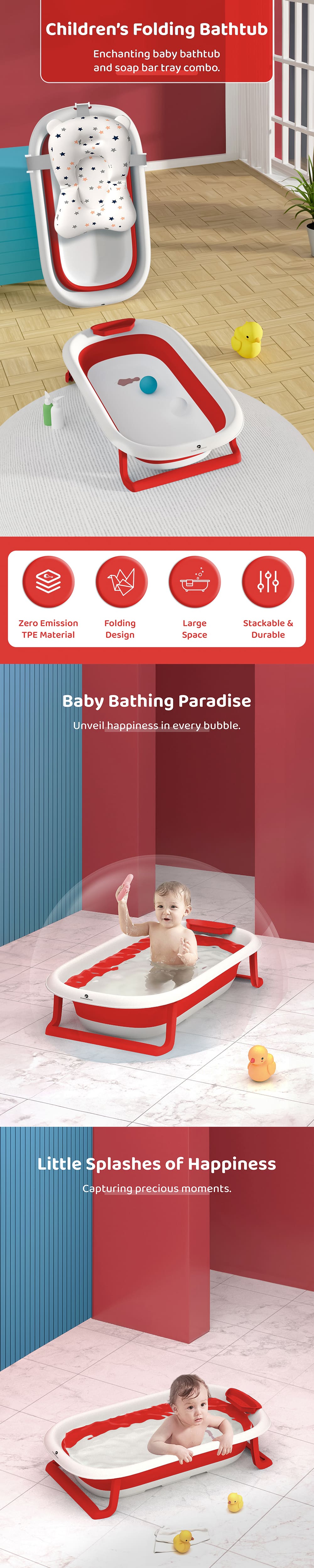 Baby Bath Tub with Cushion