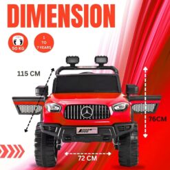 dimension of b8 mercedes for kids red