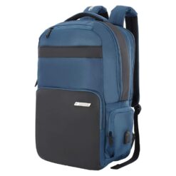American Tourister Children's Backpacks With 3 Full And 2 Front Pockets, USB Port, Hidden Pocket 29 Ltrs Bags - Segno Expander Navy