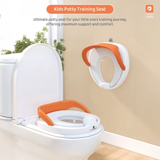 Baby Potty Training Toilet Seat, Anti-Slip Potty Training Seat, Portable Potty for Toddler Travel, Toddler Toilet - Orange & Black