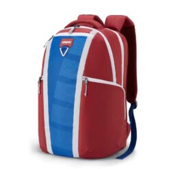 American Tourister Kids School Bags For Students With 2 Full Compartments 2 Side Pockets, 33 Ltr Backpacks - Herd 3.0 Red-Blue