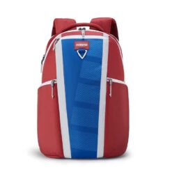American Tourister Kids School Bags For Students With 2 Full Compartments 2 Side Pockets, 33 Ltr Backpacks - Herd 3.0 Red-Blue