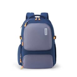 American Tourister School Backpacks with 3 Full Compartment 2 Front Pocket, Waterproof 34.5 Ltrs Bags - Brett 3.0 Navy-Grey