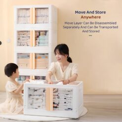 StarAndDaisy Kids Wardrobe - Storage Cabinet - Portable Almira with Drawers & Convertible Design