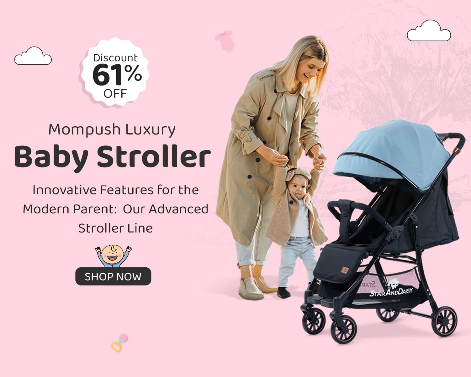 Mompush Luxury Baby Stroller