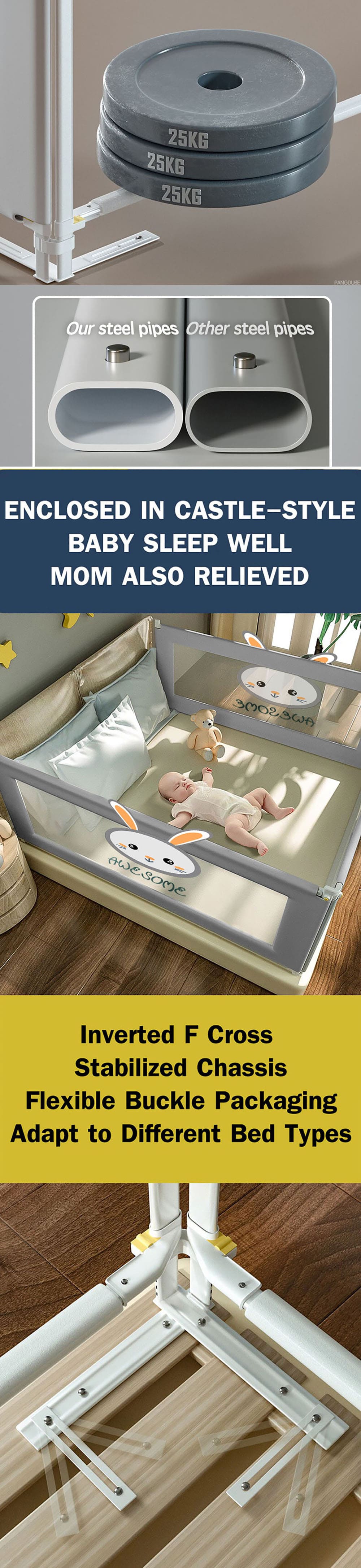 Portable Baby Bed Guardrail