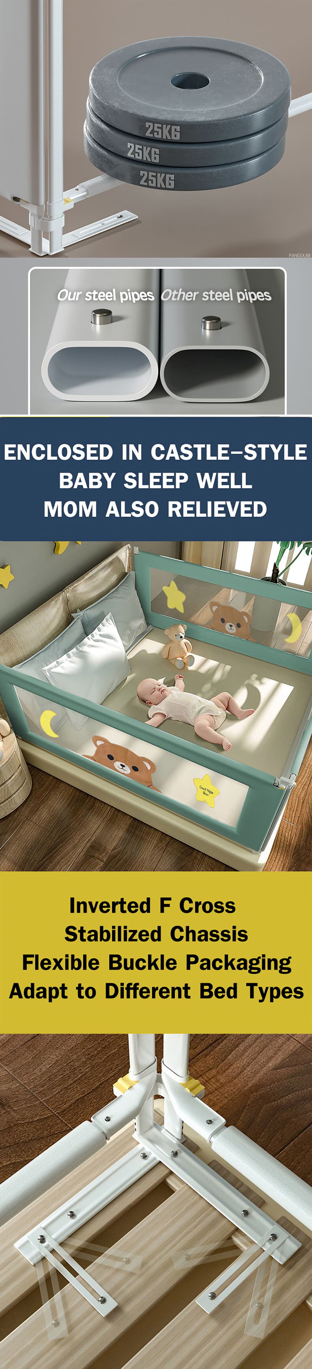 Portable Baby Bed Guardrail