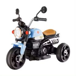 StarAndDaisy Super Harley 3 Wheel Electric Mini Motor Bike Without Back Support, Horn & Hand Accelerator - NGK Blue