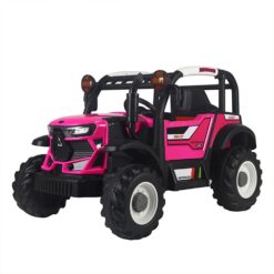 StarAndDaisy Kids Ride On Tractors with Remote Control, Light, Music, Keyless Start, Adjustable Seat Belt - Pink