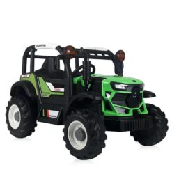 StarAndDaisy Battery Operated Tractor for Kids with Remote Control, Light, Music, USB, Horn, Adjustable Seat Belt - Green