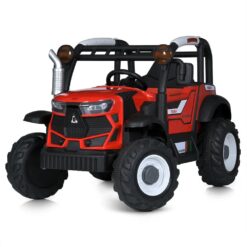 StarAndDaisy Kids Electric Ride On Tractors with Remote Control, Light, Music, USB, Horn, Adjustable Seat Belt - Red