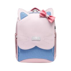StarAndDaisy Kids School Backpack, Cute Cartoon Cat Shaped Backpacks For Girls, Kitty School Bags - Pink Blue