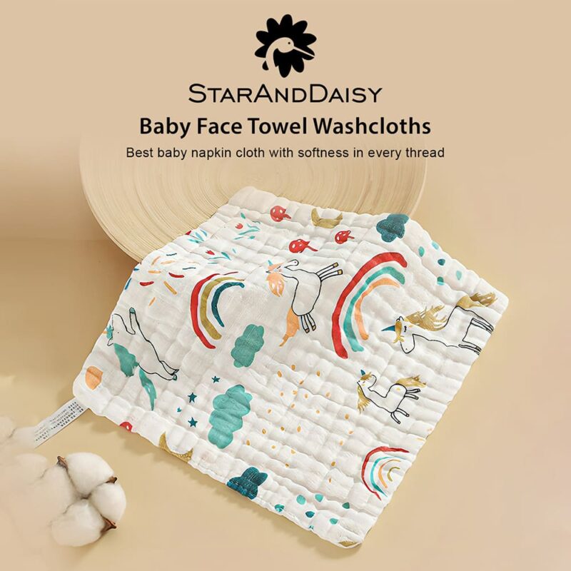 Baby Face Towel - Muslin Soft Handkerchief for Newborns