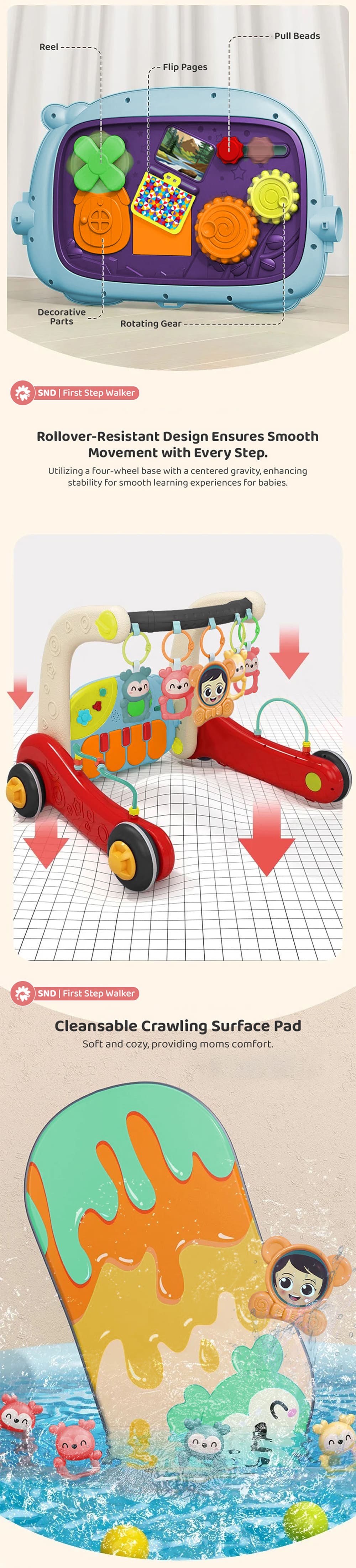 Baby Play Gym Cum Walker with Music