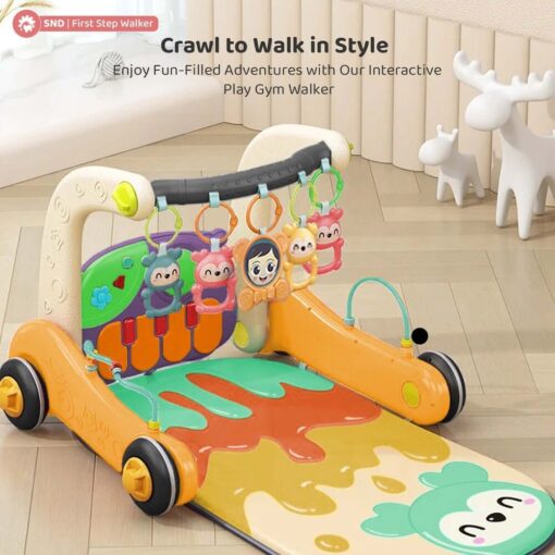 Baby Play Gym Cum Walker with Playmat