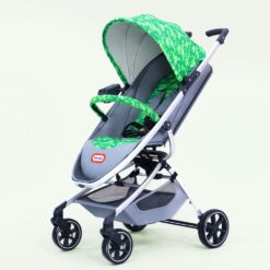 Little Tikes Baby Stroller for Travel, Lightweight Stroller with Adjustable Backrest & Canopy, 5-Point Safety Belt - LT 101 Green