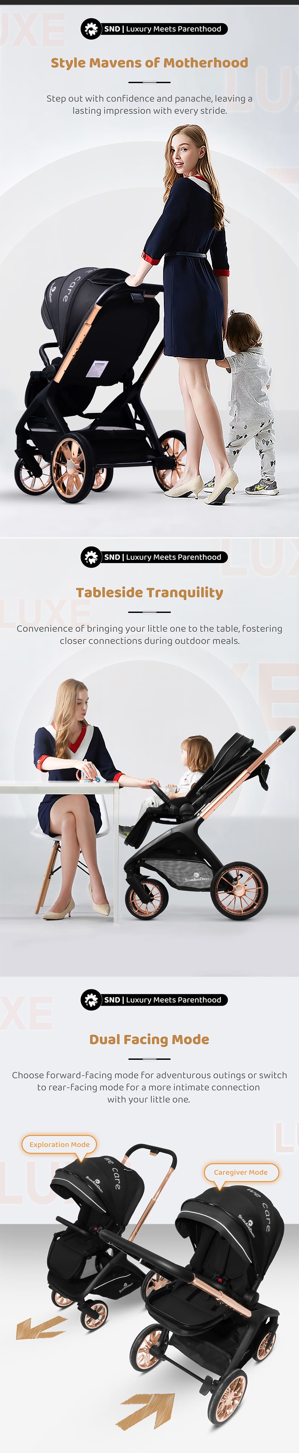 Baby Stroller with Dual Facing Mode