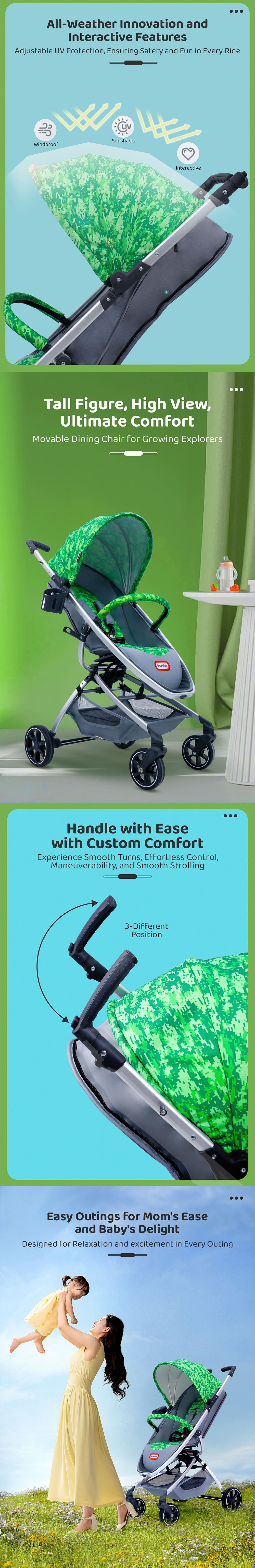 Baby Stroller with Extended Canopy