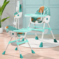 StarAndDaisy Basic Table Talk Infant Feeding High Chair without Wheel, Detachable Food Tray, & 5-point Safety Belt - Green