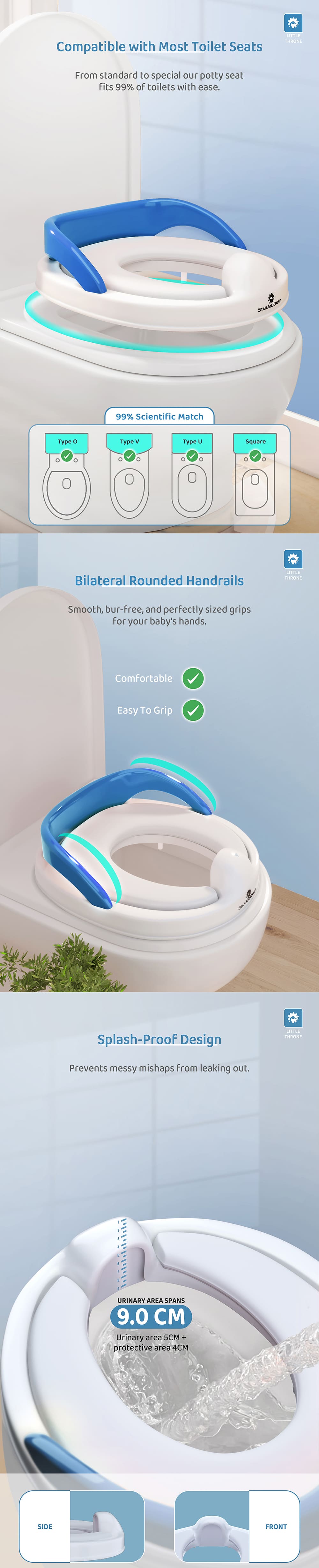 Kids Potty Training Seat with Rounded Handrail
