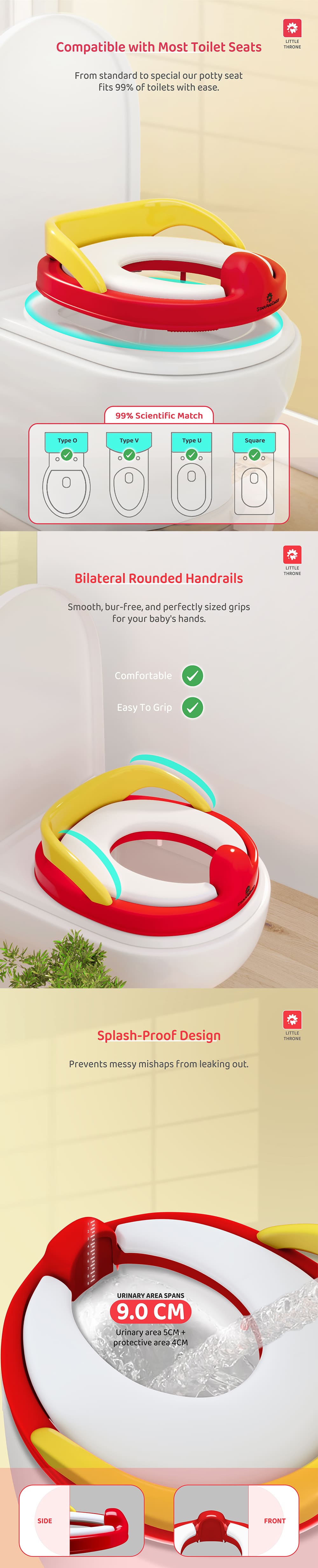 Kids Potty Training Seat with Rounded Handrail