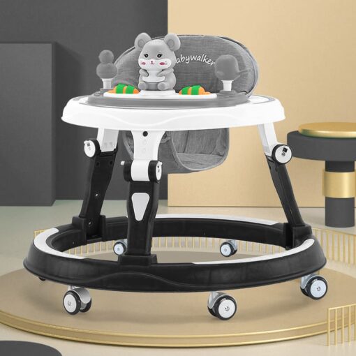 StarAndDaisy Multifunctional Intelligent Early Education Baby Walker with Toy Tray (Black)