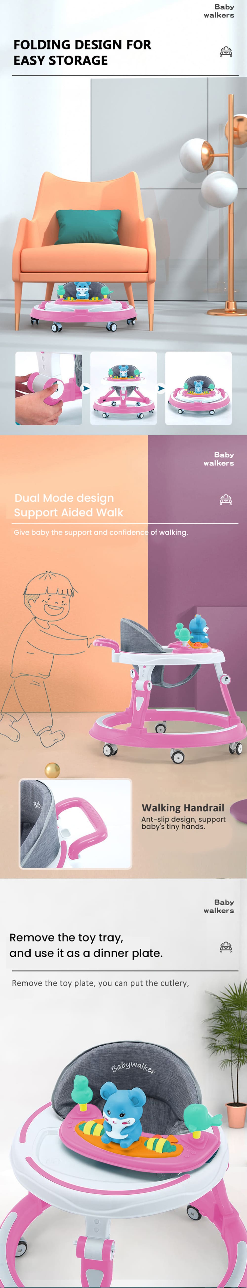 intelligent baby walker with leg space