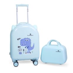 StarAndDaisy Kids Luggage Bag Set, Small Lightweight Suitcases Mini Travel Student Trolley Case Combination Lock - Cyan Blue