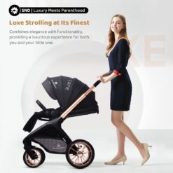 StarAndDaisy Luxury Baby Stroller with Adjustable Height, Multi-functional Pram with Dual Facing - Luxe