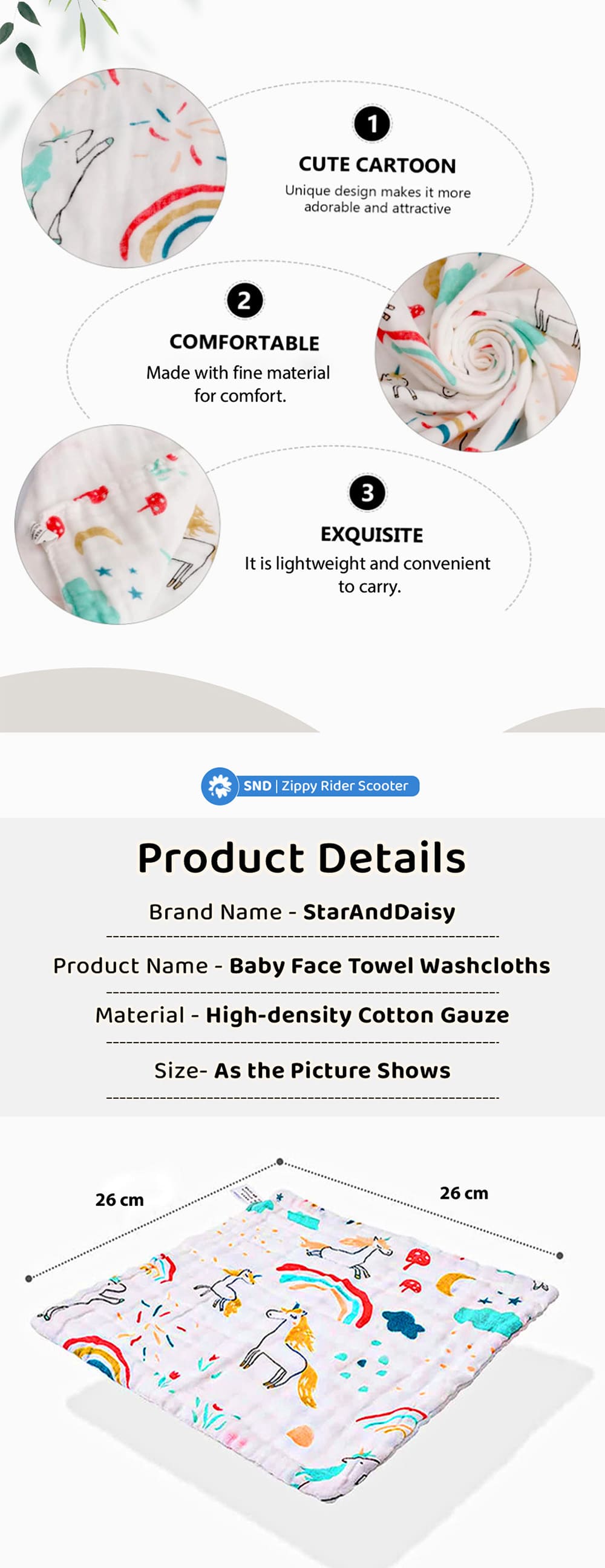 Specification of Baby Face Towel