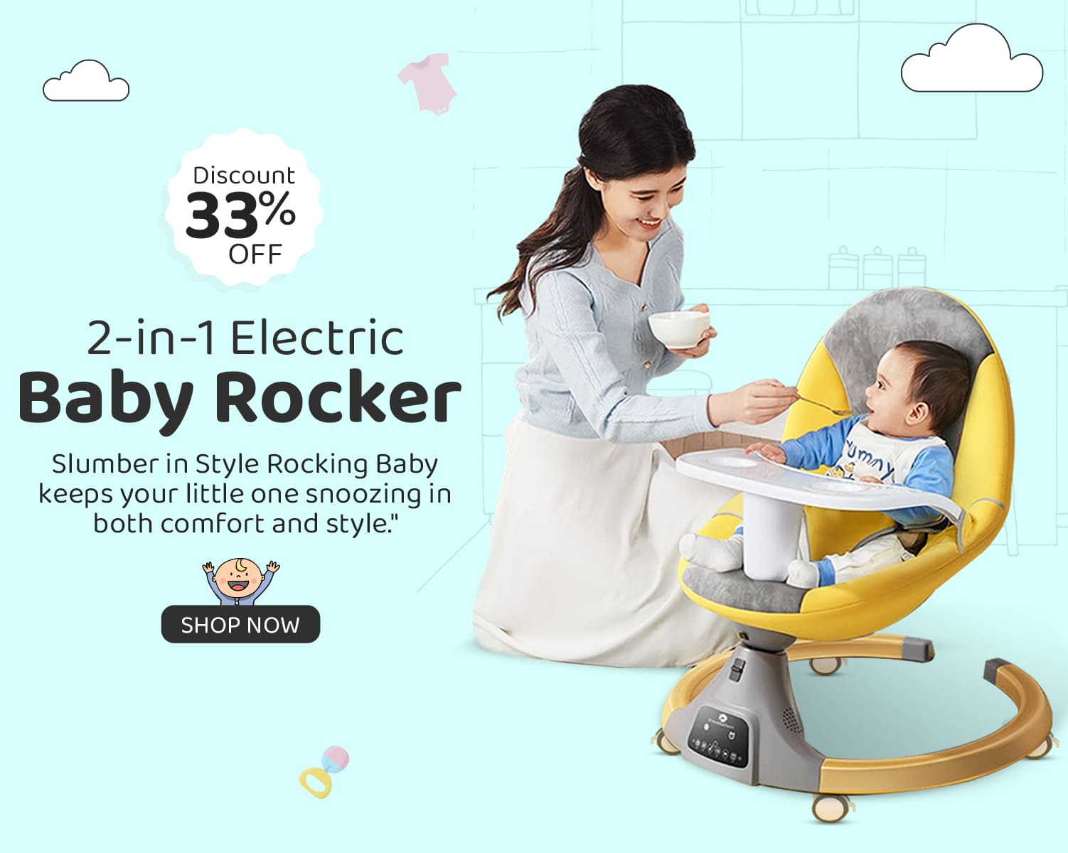 2 in 1 Electric Baby rocker and bouncers
