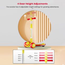 4 gear height adjustments kids scooter