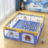 StarAndDaisy Portable Baby Playpen, Foldable Play Yard for Kids with Teddy Bear Print - Blue