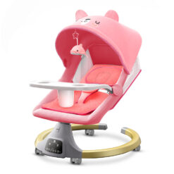 StarAndDaisy Swing N' Sway Electric Baby Swing Rocker with Reclinable Backrest, Detachable Dining Tray & Remote Control - Pink
