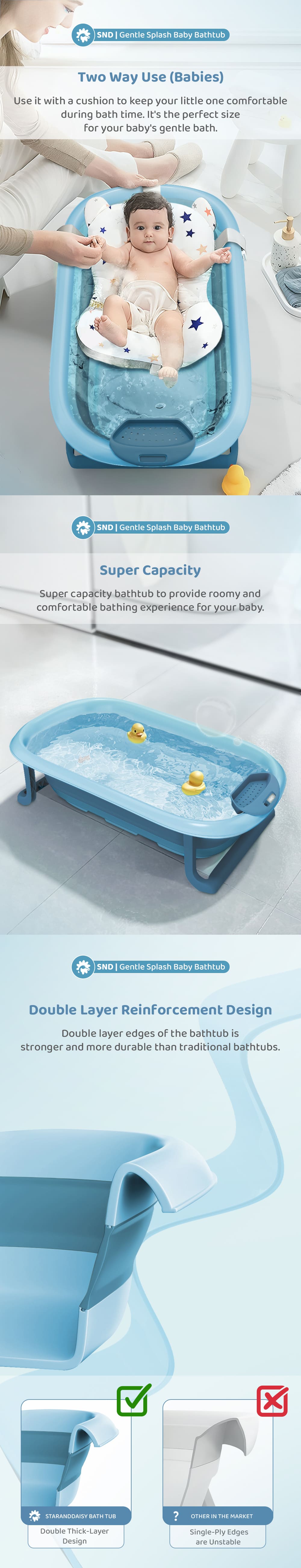 Foldable Bath Tub for Babies