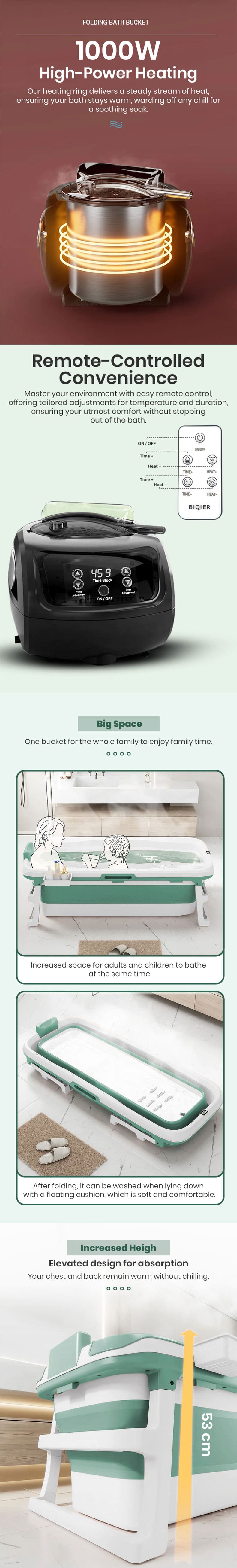 Mega Bath Tub with High Power Heating Steamer