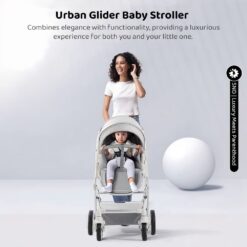 StarAndDaisy Urban Glider Foldable Baby Stroller, Lightweight Travel Pram with Supportive Backrest for 0-3 Year Babies - Grey