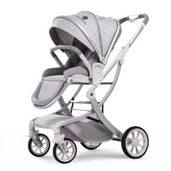 StarAndDaisy Urban Rider Baby Stroller, Foldable and Lightweight Travel Pram with Supportive Backrest for 0-3 Year Babies - Grey