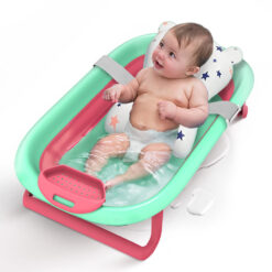 StarAndDaisy Anti-Slip Baby Bath Tub with Cushion Compact and Foldable Baby Bath Tub for Babies - Green