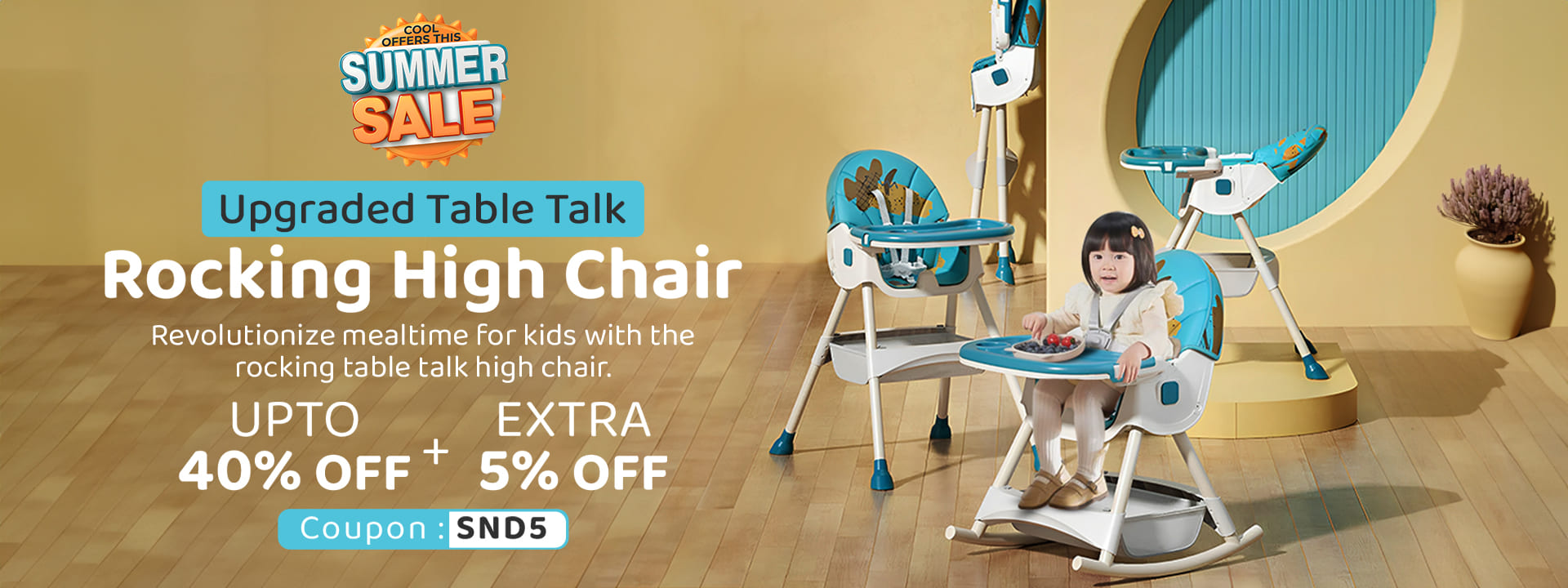 Upgraded Table Rocking Talk High Chair