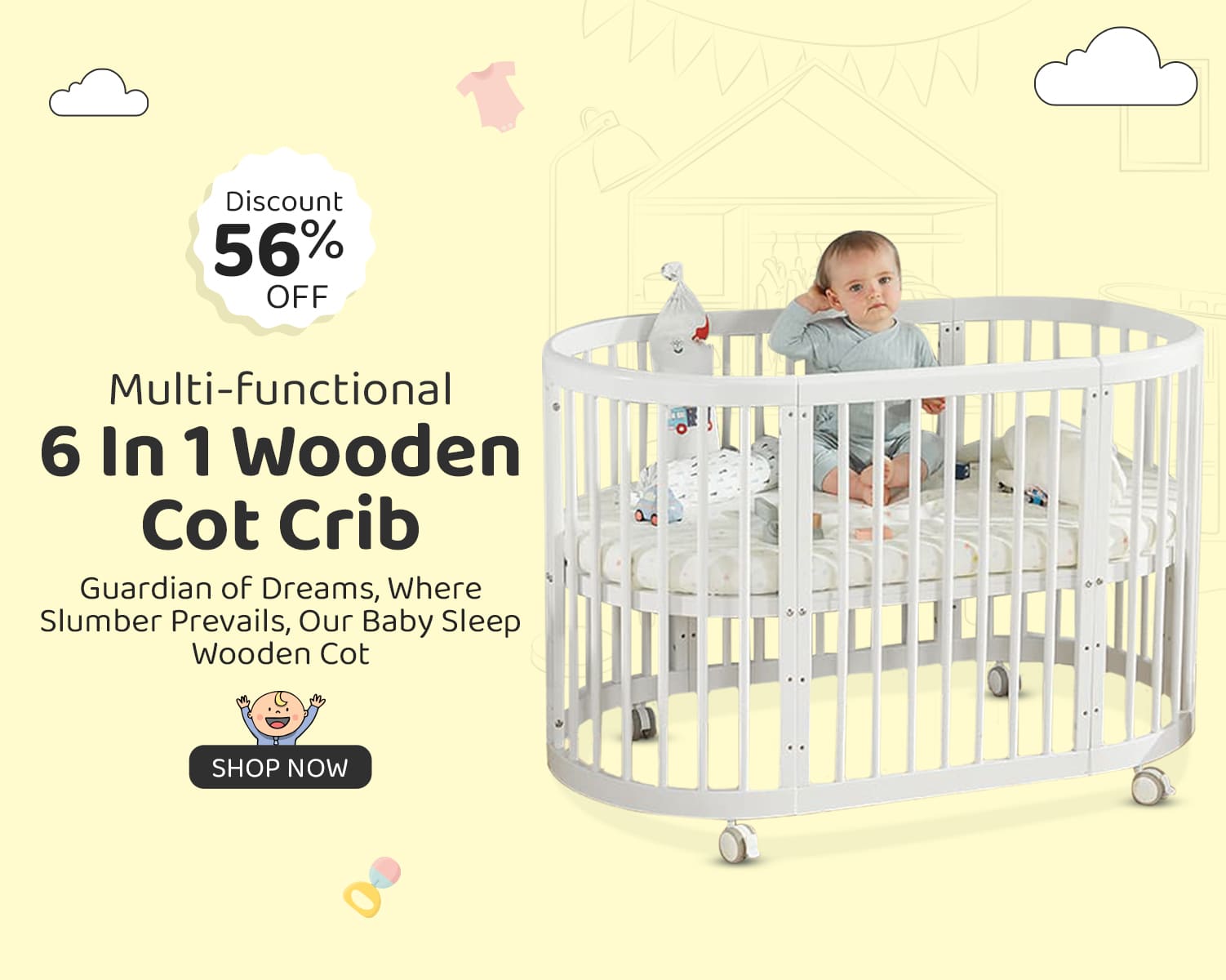 Electric Baby Crib Cradle with Mosquito Net, Wooden Legs, and 3 Gear Adjustable Swing with Smart Remote Control