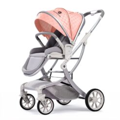 StarAndDaisy Urban Glider Travel Baby Stroller, Lightweight Travel Pram with Supportive Backrest for 0-3 Year Babies - Pink