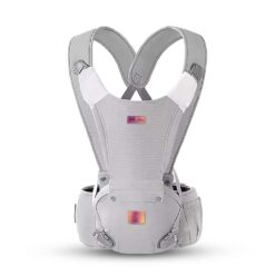 StarAndDaisy Newborn Baby Carrier Adjustable Hands-Free with 4 Carry Positions for 0-36 Months Babies - Grey