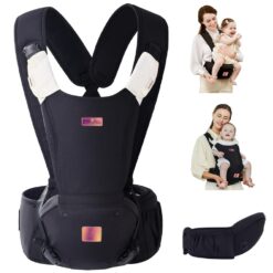 StarAndDaisy Adjustable Baby Carrier, 6-In-1 Hip Seat Baby Carrier Bag for 0-36 Months - Black