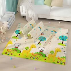 StarAndDaisy Reversible Baby Play Mat, Infants Floor Mat BPA Free Learning & Crawling Foldable Foam Mat for Babies - Giraffe Print - (10mm)